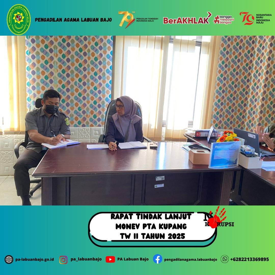 Tindak lanjut monev PTA Kupang 1